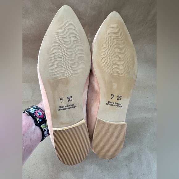 Frank and Oak Blush Pinky Peach Suede Minimalist Flats. Size US7/EU37.5 - Picture 7 of 8
